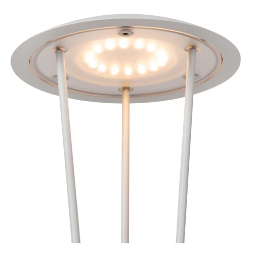 Lucide RENEE - Lampe de table Rechargeable Intérieur/Extérieur - Batterie/Piles - Ø 12,3 cm - LED Dim to warm - 1x2,2W 2700K/3000K - IP54 - Avec station de charge sans fil - Blanc - détail 2